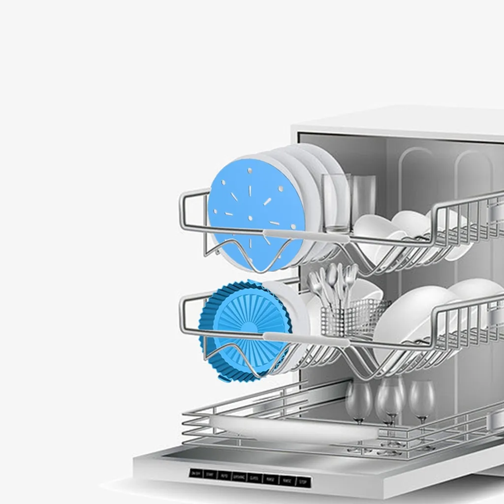 2er/set Silikon Heißluftfritteuse Korb, Backform + Isolations Pad, Küchenzubehör, Blau 6 2er/set Silikon Heißluftfritteuse Korb, Backform + Isolations Pad, Küchenzubehör, Blau – Bild 4