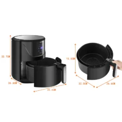 LLIVEKIT WAF0017DE Heißluftfritteuse Luftfritteuse Airfryer Heißluftfritöse Korb 10 Programmen Ohne Öl 5L 1400W 80-200℃ Schwarz -Günstiges Brat Lust Geschäft 5f6a4f56bf9af764ae01a41edd844075