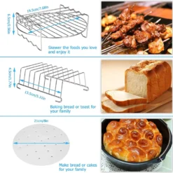 Zubehör Heißluftfritteuse, 8 Zoll 14 Stück Zubehörset Für Airfryer Fritteusen Für COSORI Ninja Philips Tefal Für Luftfritteuse 3.7QT-6.8QT -Günstiges Brat Lust Geschäft 60313fdf2df5a482748d8c9ccab0c2fd