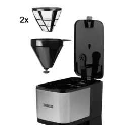Princess Kaffeemaschine Edelstahl Set Mit Glaskanne Für 12 Tassen & 2x Permanentfilter -Günstiges Brat Lust Geschäft 61c7bdd18b163ae3de11de7fb2ed9651