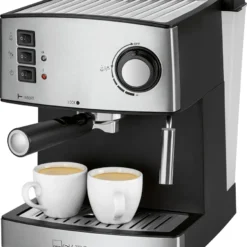 Clatronic ES 3643 Espresso- Und Cappuccino-Automat, 15 Bar Pumpdruck, Tassenvorwärmfunktion, Mit Aufschäum- Und Heißwasserfunktion