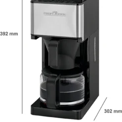 ProfiCook Kaffeeautomat Mit Mahlwerk PC-KA 1138 Edelstahl/schwarz Für 8-10 Tassen -Günstiges Brat Lust Geschäft 6342b32a2f513ecbe8440215bf7aca7c