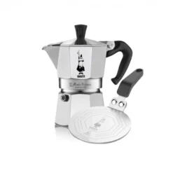 Bialetti Moka Express, Espressokocher 6Tassen + Adapterplatte Induktion