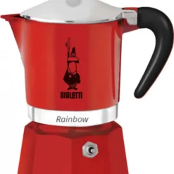 Bialetti Rainbow, Italienische Espresso-Kaffeemaschine, Aluminium, 3 Tassen, Rot -Günstiges Brat Lust Geschäft 6455f031ecd3314a43ae653d5e703f0f