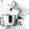 COSTWAY 1400W Küchenmaschine Edelstahl, 6 Stufen Knetmaschine, Rührmaschine 7L Teigmaschine Mit Griff, Inkl. Schneebesen, Knethaken, Rührbesen & Spritzschutz, Silber -Günstiges Brat Lust Geschäft 64851c1b12865ab4d3b83abeb1404993