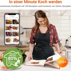 ULTENIC K10 XL Heißluftfritteuse, 5L Airfryer Mit 11 Programmen, Airfryer Mit Online-Rezepten, Touchscreen,1500W [Energieklasse A+++] -Günstiges Brat Lust Geschäft 64f0ec0f8b20d1c0f2e4f830373ffae2