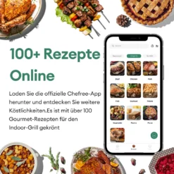 CHEFREE AFG01 Heißluftfritteuse & Grill, 8 In 1 Grill & Heissluft-Fritteuse, 265℃ Hochtemperaturrösten, 6L Extra Große Kapazität, Kompaktfriteusen Mit 4 Heizstufen, Heißluftfritteuse Mit Online-Rezepte -Günstiges Brat Lust Geschäft 68d23ffb58931ba75d5c2372abe08806