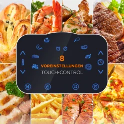Tomons Heißluftfritteuse XXL 5,5 L Elektrofritteuse, 1800W, Airfryer Ohne Fett Und Öl, Friteuse Heißluft Mit 8 Voreinstellungen, Alarmtimer, Digitales Touch-Display, Frittierkorb Und Rezeptheft -Günstiges Brat Lust Geschäft 6975cd10eaf2146fe21d3079e54cf83f