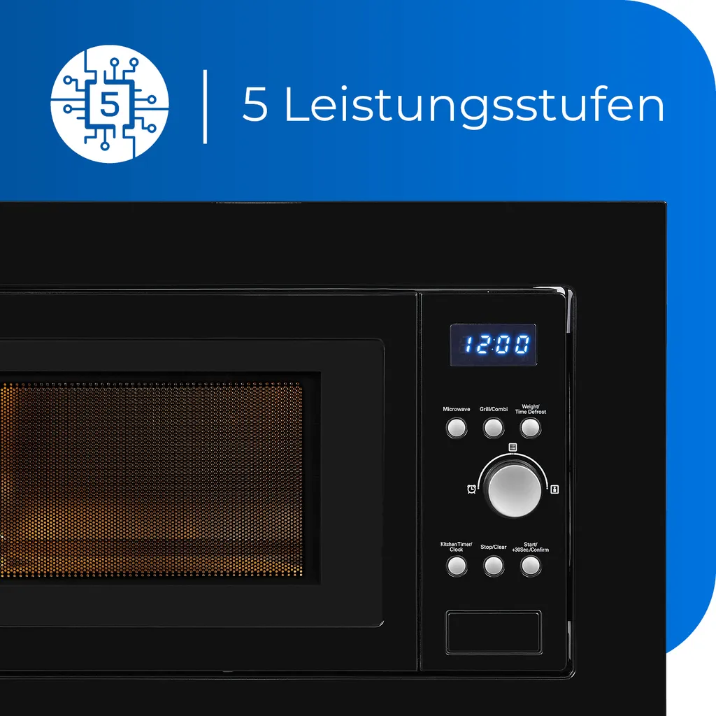 Exquisit Einbau-Mikrowelle EMW 1770-G-D-030 Schwarz | 700 W | 17 L | Schwarz 7 Exquisit Einbau-Mikrowelle EMW 1770-G-D-030 Schwarz | 700 W | 17 L | Schwarz – Bild 5