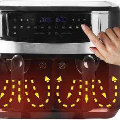 Emerio AF-126672 XXL Doppel Heißluft-Fritteuse Air-Fryer 2 X 4,5 Liter 12 Programme 13 Emerio AF-126672 XXL Doppel Heißluft-Fritteuse Air-Fryer 2 X 4,5 Liter 12 Programme -Günstiges Brat Lust Geschäft 6c5c9bbba89cdf1284dd21c9c284f4ba