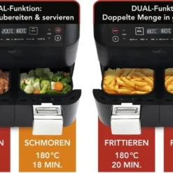 MAXXMEE Heissluft-Fritt. Doppelk. 2x3,8l -Günstiges Brat Lust Geschäft 6e866f0285ff5f76c06c163e73b9dfe3