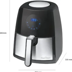 ProfiCook Heißluft-Fritteuse PC-FR 1147, Öl- Und Fettfrei, 7 Frittierprogramme + Variables Zeitprogramm, 2, 5 Liter, LED-Display, 1500 Watt -Günstiges Brat Lust Geschäft 6f8b11ff5c047efd44cb6968774ce9f8