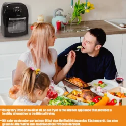 Jago® XXXL 8in1 Heißluftfritteuse 12L + 10 Zubehör - 1800W, LED Display Mit Touch Screen, 8 Programme / Timer, Ohne ÖL - Airfryer, Heißluft, Fritteuse, Heißluftofen, Backofen, Dehydrator, Grill -Günstiges Brat Lust Geschäft 730ef8ab72c3be5d5ac65a8e89e3b82b