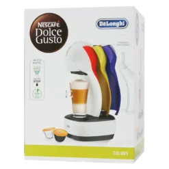 De'Longhi DeLonghi Kapselmaschine Dolce Gusto Colors, Weiß Mit Aufsätzen In Rot, Blau, Gelb -Günstiges Brat Lust Geschäft 7326d0e0409e0c91a15db91cd0dee67c