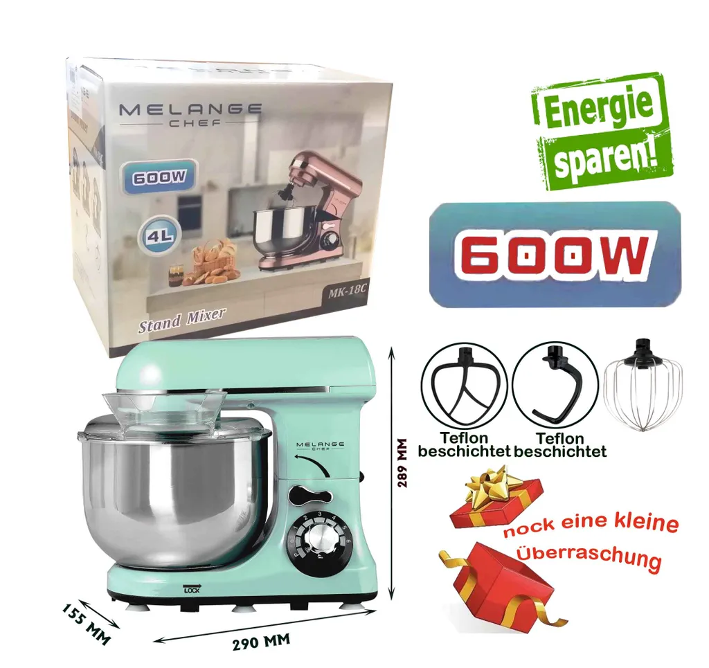 Melange Chef Küchenmaschine Grün, Blau, Rosa 4 Melange Chef Küchenmaschine Grün, Blau, Rosa – Bild 2