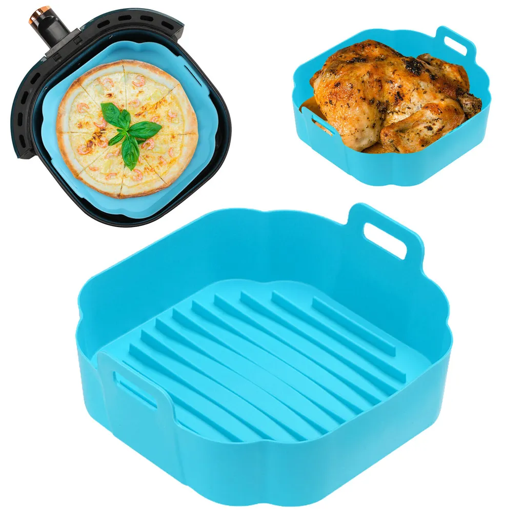 Air Fryer Heißluftfritteuse Silikon Topf Wiederverwendbar Ersatzeinlagen Korb Backofen Pad Hitzebeständige Backblech Fried Pizza Heißluftfritteuse Matte (Blau) 3 Air Fryer Heißluftfritteuse Silikon Topf Wiederverwendbar Ersatzeinlagen Korb Backofen Pad Hitzebeständige Backblech Fried Pizza Heißluftfritteuse Matte (Blau)