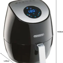 Monzana Heißluftfritteuse Digitales Touch-Display 3,6 L Ohne Öl Fett 6 Programme 1500 W Küche Fritteuse Heißluftofen Schwarz -Günstiges Brat Lust Geschäft 76a20c4f56b1db5777d89a66665992d6