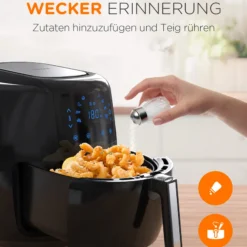 Tomons Heißluftfritteuse XXL 5,5 L Elektrofritteuse, 1800W, Airfryer Ohne Fett Und Öl, Friteuse Heißluft Mit 8 Voreinstellungen, Alarmtimer, Digitales Touch-Display, Frittierkorb Und Rezeptheft -Günstiges Brat Lust Geschäft 76bcef61d11d85fe72268527dbdc579f