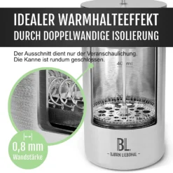 Bjørn Liebdhal French Press Edelstahl Kaffeemaschine Auch Für Camping : 0.6 Liter -Günstiges Brat Lust Geschäft 778d03e1698cf02462e28806679b215a