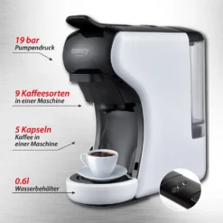 Adler Camry CR 4414 Multi-Espressomaschine Mit 5 Kapselkaffeeeinsätzen 19 Bar Pumpendruck 14 Adler Camry CR 4414 Multi-Espressomaschine Mit 5 Kapselkaffeeeinsätzen 19 Bar Pumpendruck -Günstiges Brat Lust Geschäft 79c5b52b79b45a2d92a76527817a659e