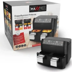 MAXXMEE Heissluft-Fritt. Doppelk. 2x3,8l -Günstiges Brat Lust Geschäft 7ca64d9db6e0302bbc66e744d1721ac6