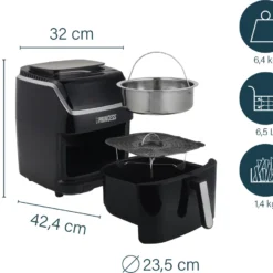 Princess Dampf-Fritteuse 1700W 6,5L Schwarz -Günstiges Brat Lust Geschäft 7cdb4d05aeef04a48f8605678de9ae52