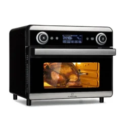 Klarstein AeroVital Jumbo 3in1 Heißluftfritteuse - 18L Heissluftfriteuse / Toaster / Dörrautomat , Airfryer Mit Touchscreen, 10 Programme, 30 Bis 230 °C, Edelstahl,inkl. 6-teiliges Zubehör