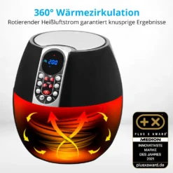 MEDION Heißluftfritteuse, Ca. 1500 Watt, Digitales Bedienfeld, Nutzinhalt Gesamt 4 Liter, Ölfreies Frittieren, 30 Min Timer, Überhitzungsschutz, MD17320 Schwarz -Günstiges Brat Lust Geschäft 88795008c632c6b763f031aeccae68c9