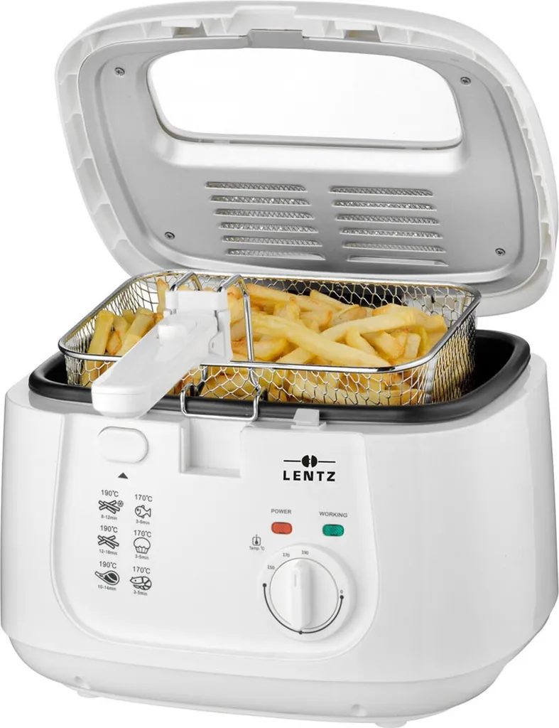 Fritteuse Mit 2,5 Liter | Temperatur Bis 190°C Stufenlos Einstellbar | Öl-Füllmenge: Max. 2,5 L | Deckel Mit Sichtfenster | Geruchs-Filter | Cool Touch | Fritöse Friteuse Weiß 3 Fritteuse Mit 2,5 Liter | Temperatur Bis 190°C Stufenlos Einstellbar | Öl-Füllmenge: Max. 2,5 L | Deckel Mit Sichtfenster | Geruchs-Filter | Cool Touch | Fritöse Friteuse Weiß