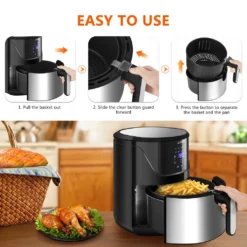 LLIVEKIT WAF0017DE Heißluftfritteuse Luftfritteuse Airfryer Heißluftfritöse Korb 10 Programmen Ohne Öl 5L 1400W 80-200℃ Schwarz -Günstiges Brat Lust Geschäft 8cfd83cd4e5e77e0785ebdca171a2575