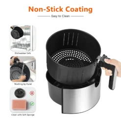 LLIVEKIT WAF0017DE Heißluftfritteuse Luftfritteuse Airfryer Heißluftfritöse Korb 10 Programmen Ohne Öl 5L 1400W 80-200℃ Schwarz -Günstiges Brat Lust Geschäft 8dd82dea17d2f9ef812c6b1b86d365f9