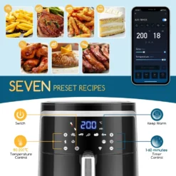 Aigostar Cube Smart - 7L Intelligente Heißluftfritteuse, Friteuse Heissluft 1900 W Heissluftfriteuse, 7 Programmen, Warmhalten, 20 Rezepte, Ohne Öl -Günstiges Brat Lust Geschäft 8e1d6d7b6972d6269d5e5f2ba11d45e1