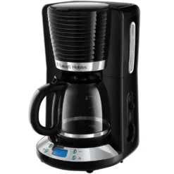 Russell Hobbs 24391-56 Inspire Black Digitale Kaffeemaschine Mit Timer, WhirlTech-Brühtechnologie, 1,25 L Glaskanne, 1100 Watt