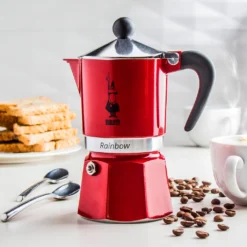 Bialetti Rainbow, Italienische Espresso-Kaffeemaschine, Aluminium, 3 Tassen, Rot -Günstiges Brat Lust Geschäft 8fc74856b30e9ff15ef50185bf6ee646