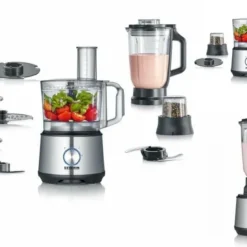 SEVERIN Multifunktionale Küchenmaschine KM 3892 Aus Edelstahl Kunststoff, Edelstahl-gebürstet-schwarz -Günstiges Brat Lust Geschäft 907857c3a06c0bf2ad7eb1356643e65f