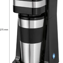 Clatronic KA 3733 Kaffeemaschine Für Coffee To Go, Inkl. 0,4 Liter Kaffeebecher Aus Edelstahl, Ideal Für Auto, Büro Und Unterwegs, Schwarz -Günstiges Brat Lust Geschäft 91a4d40255711d8b3d73ed2d55d6637e
