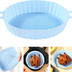 2 Stück Air Fryer Silikon Topf Wiederverwendbar Ersatzeinlagen Korb Backofen Pad Hitzebeständige Backblech Fried Pizza Heißluftfritteuse Matte Blau 18,5*21*4cm -Günstiges Brat Lust Geschäft 921ece07b78de8dbfb58d6a32cbe1a73
