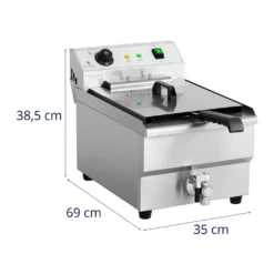 Fritteuse Elektro Fritteuse Edelstahl Gastronomie Ablasshahn Kaltzone 6000 W 16L -Günstiges Brat Lust Geschäft 935987089f5e09463ef316013c7ee0f3