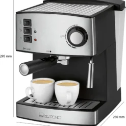 Clatronic ES 3643 Espresso- Und Cappuccino-Automat, 15 Bar Pumpdruck, Tassenvorwärmfunktion, Mit Aufschäum- Und Heißwasserfunktion -Günstiges Brat Lust Geschäft 965604ffef3f2f5eeafc265d501eee18