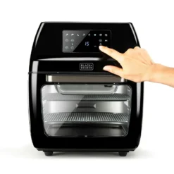 Black & Decker Black+Decker BXAFO1200E Minibackofen Heißluftfritteuse Zwei Röste, Fettauffangschalen, Griff, Frittierkorb, 360° Drehspieß -Günstiges Brat Lust Geschäft 97b056d95609836de1e44b769c94a3bd