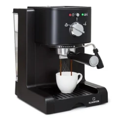 Klarstein Passionata 20 - Espressomaschine, Espresso-Automat, Kaffee-Maschine, 1350 Watt, 1,25 Liter, Automatischer Druckablass, Inkl. Milchschaum Düse Für Zubereitung Von Cappuccino, Schwarz