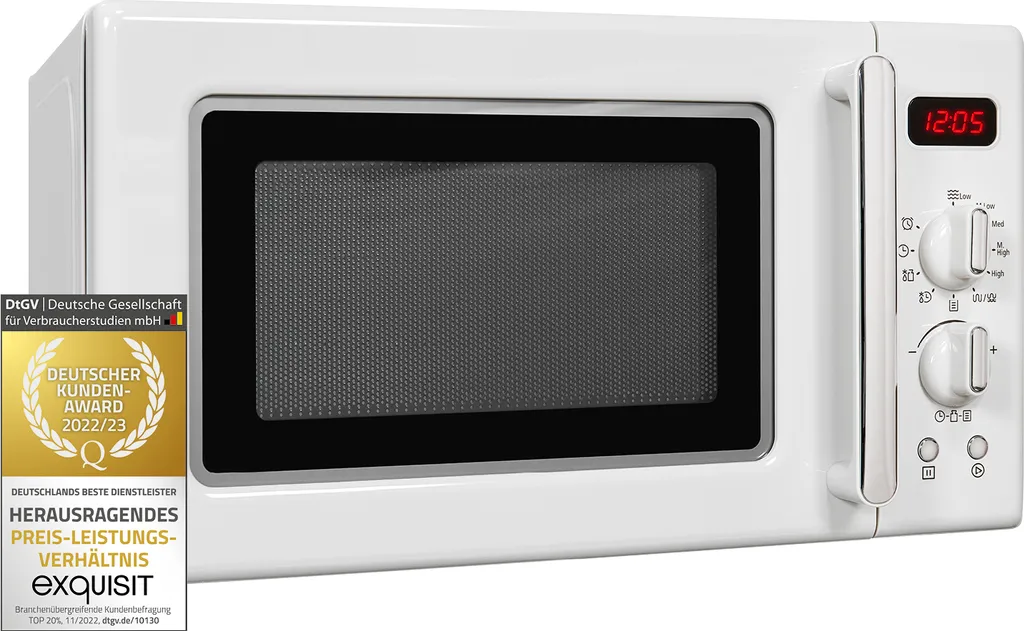 Exquisit Mikrowelle RMW720-3GDIG Weiss | 20 Liter Nutzinhalt | 1000 Watt | Weiß 3 Exquisit Mikrowelle RMW720-3GDIG Weiss | 20 Liter Nutzinhalt | 1000 Watt | Weiß