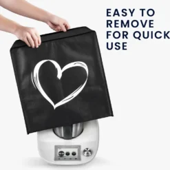 Kwmobile Hülle Kompatibel Mit Thermomix TM5 / TM6 - Küchenmaschine Abdeckhaube - In Weiß Schwarz Herz Brush -Günstiges Brat Lust Geschäft 9f8b64d2ad9a9d7679f35288dab45d37