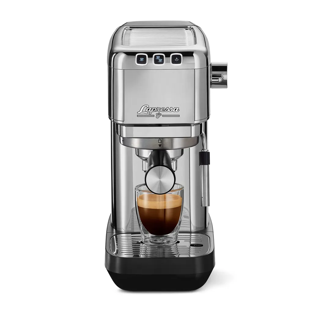Tchibo Siebträger Espressomaschine „Lapressa“, Mit Doppelauslauf Und Milchaufschäumdüse (15 Bar, 980ml Wassertank), Inkl. Zwei Doppelwandigen Sieben, Für Espresso Und Milchschaum, Edelstahl 4 Tchibo Siebträger Espressomaschine „Lapressa“, Mit Doppelauslauf Und Milchaufschäumdüse (15 Bar, 980ml Wassertank), Inkl. Zwei Doppelwandigen Sieben, Für Espresso Und Milchschaum, Edelstahl – Bild 2
