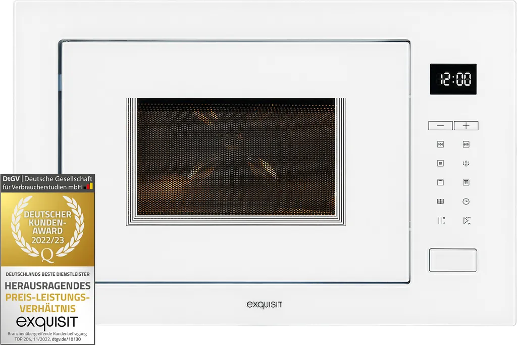 Exquisit Einbau-Mikrowelle EMW25-G-020 Weiss | 800 Watt | Timer | Grill 1200 Watt | 60 Cm Breite 3 Exquisit Einbau-Mikrowelle EMW25-G-020 Weiss | 800 Watt | Timer | Grill 1200 Watt | 60 Cm Breite