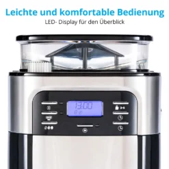 MEDION Kaffeemaschine Mit Mahlwerk Und Thermoskanne (Timer, 1 Liter, 900 Watt, Kaffeebohnenmahlwerk, 8 Mahlstufen, LED Display, Tropf Stopp, Isolierkanne, MD19777) -Günstiges Brat Lust Geschäft a35ad4b773ea769a7d21ce46fdbb1d55