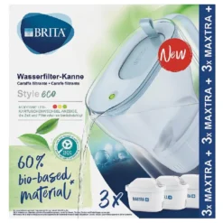 BRITA Wasserfilter Style 2,4l Gletscherblau Inkl. 3 MAXTRA+ Kartuschen -Günstiges Brat Lust Geschäft a53391280868e4e9dd595759ec855360