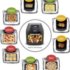 Mediashop Power AirFryer Multi-Function Heißluftfritteuse Backen Toasten Drehgrill Inkl. Rezeptheft Grillspieß 1800 Watt -Günstiges Brat Lust Geschäft a59865c6d3db3eb877c6ffe5141cb358