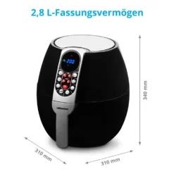 MEDION Heißluftfritteuse, Ca. 1500 Watt, Digitales Bedienfeld, Nutzinhalt Gesamt 4 Liter, Ölfreies Frittieren, 30 Min Timer, Überhitzungsschutz, MD17320 Schwarz -Günstiges Brat Lust Geschäft a7ec8570914a4e86a8401c1405509b6a
