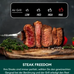 CHEFREE AFG01 Heißluftfritteuse & Grill, 8 In 1 Grill & Heissluft-Fritteuse, 265℃ Hochtemperaturrösten, 6L Extra Große Kapazität, Kompaktfriteusen Mit 4 Heizstufen, Heißluftfritteuse Mit Online-Rezepte -Günstiges Brat Lust Geschäft a80acf7d4581dbf56f5db9978db731d2